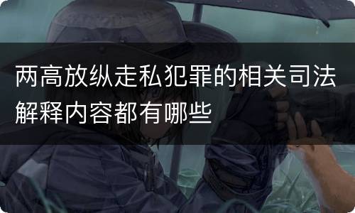 两高放纵走私犯罪的相关司法解释内容都有哪些