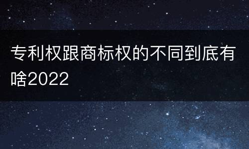 专利权跟商标权的不同到底有啥2022