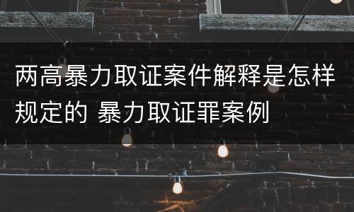 两高暴力取证案件解释是怎样规定的 暴力取证罪案例