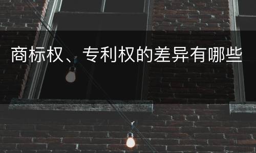 商标权、专利权的差异有哪些