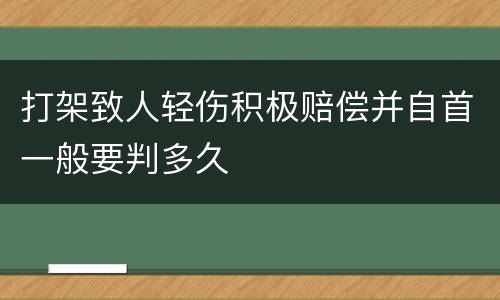 打架致人轻伤积极赔偿并自首一般要判多久