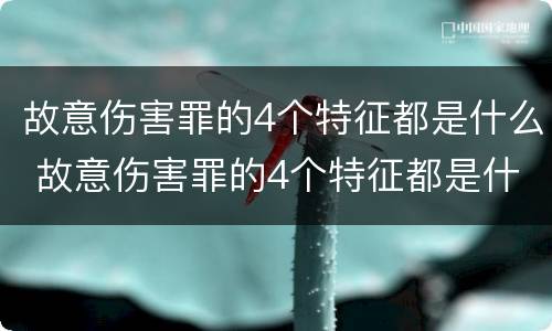 故意伤害罪的4个特征都是什么 故意伤害罪的4个特征都是什么意思