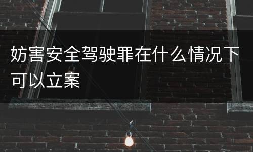 妨害安全驾驶罪在什么情况下可以立案