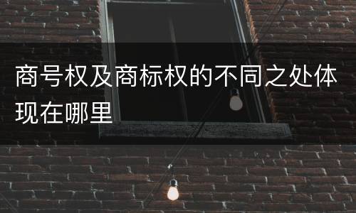 商号权及商标权的不同之处体现在哪里