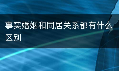 事实婚姻和同居关系都有什么区别