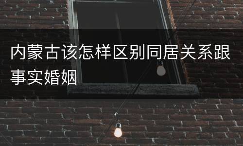 内蒙古该怎样区别同居关系跟事实婚姻