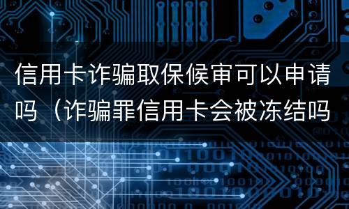 信用卡诈骗取保候审可以申请吗（诈骗罪信用卡会被冻结吗）