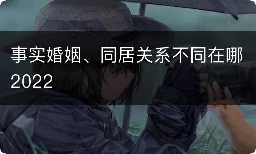 事实婚姻、同居关系不同在哪2022