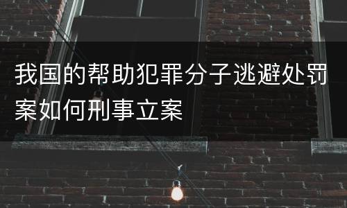 我国的帮助犯罪分子逃避处罚案如何刑事立案