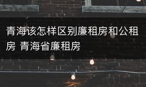 青海该怎样区别廉租房和公租房 青海省廉租房