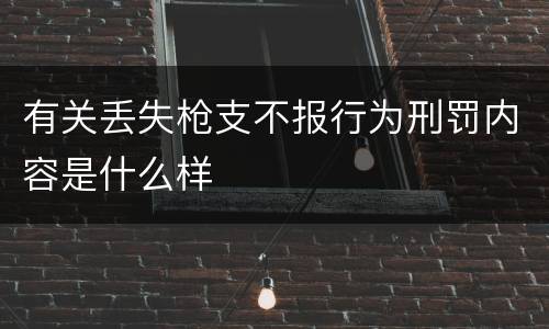 有关丢失枪支不报行为刑罚内容是什么样