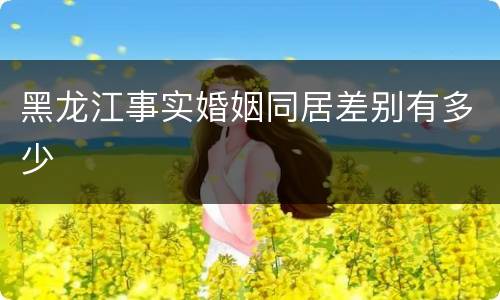 黑龙江事实婚姻同居差别有多少