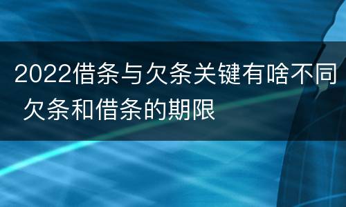 2022借条与欠条关键有啥不同 欠条和借条的期限