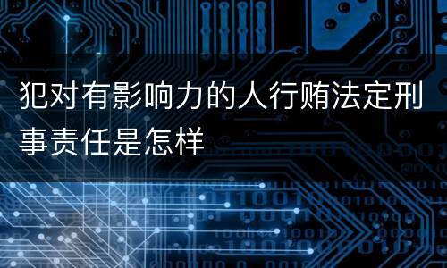 犯对有影响力的人行贿法定刑事责任是怎样