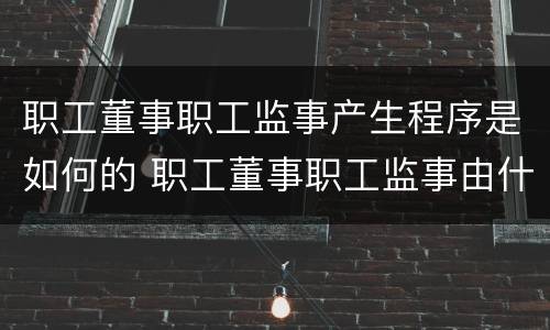 职工董事职工监事产生程序是如何的 职工董事职工监事由什么产生