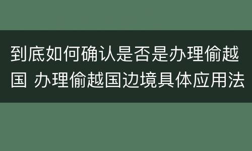 到底如何确认是否是办理偷越国 办理偷越国边境具体应用法律的解释