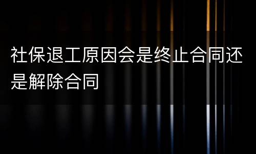 社保退工原因会是终止合同还是解除合同