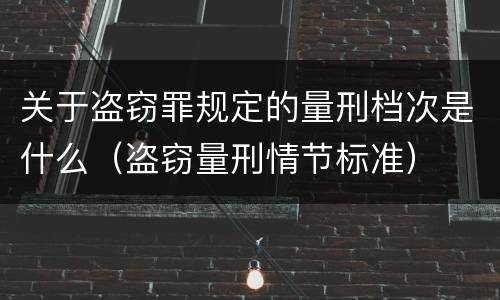 关于盗窃罪规定的量刑档次是什么（盗窃量刑情节标准）