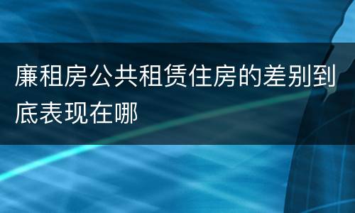 廉租房公共租赁住房的差别到底表现在哪