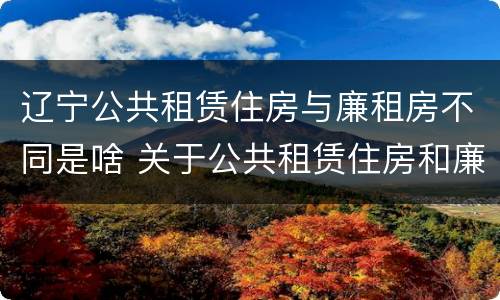 辽宁公共租赁住房与廉租房不同是啥 关于公共租赁住房和廉租住房并轨运行的通知