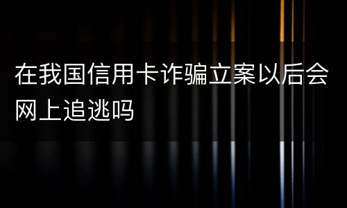 在我国信用卡诈骗立案以后会网上追逃吗