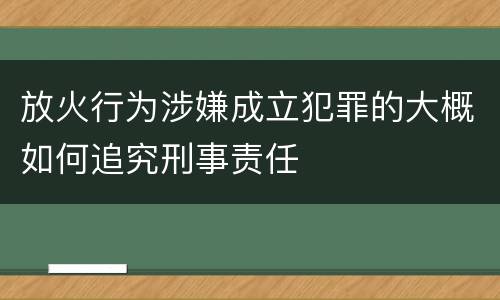 放火行为涉嫌成立犯罪的大概如何追究刑事责任