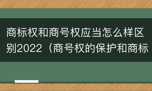 商标权和商号权应当怎么样区别2022（商号权的保护和商标权的保护一样是全国性范围的）