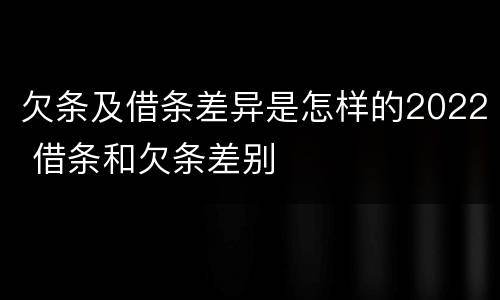 欠条及借条差异是怎样的2022 借条和欠条差别