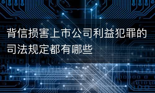 背信损害上市公司利益犯罪的司法规定都有哪些