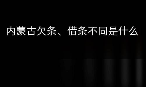 内蒙古欠条、借条不同是什么