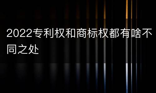 2022专利权和商标权都有啥不同之处