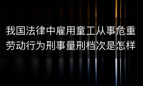 我国法律中雇用童工从事危重劳动行为刑事量刑档次是怎样