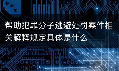 帮助犯罪分子逃避处罚案件相关解释规定具体是什么