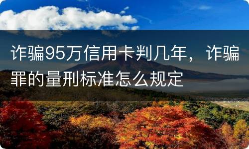 诈骗95万信用卡判几年，诈骗罪的量刑标准怎么规定