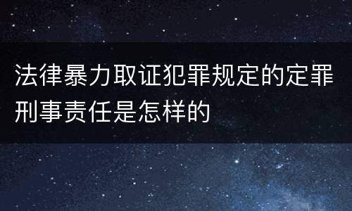 法律暴力取证犯罪规定的定罪刑事责任是怎样的