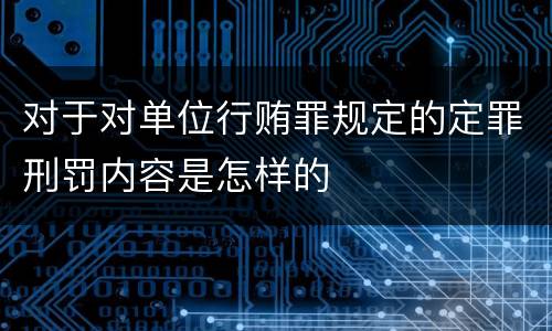 对于对单位行贿罪规定的定罪刑罚内容是怎样的