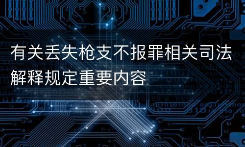 有关丢失枪支不报罪相关司法解释规定重要内容