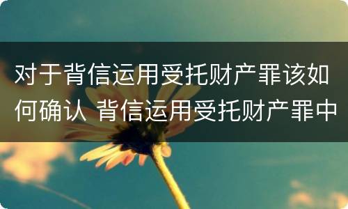 对于背信运用受托财产罪该如何确认 背信运用受托财产罪中的犯罪主体包括