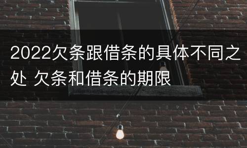 2022欠条跟借条的具体不同之处 欠条和借条的期限