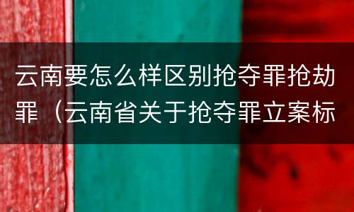 云南要怎么样区别抢夺罪抢劫罪（云南省关于抢夺罪立案标准）