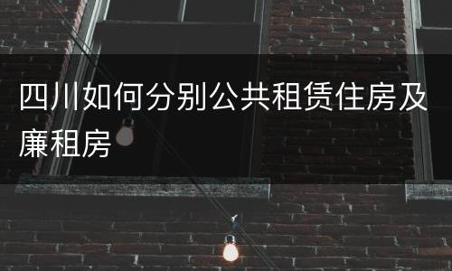 四川如何分别公共租赁住房及廉租房