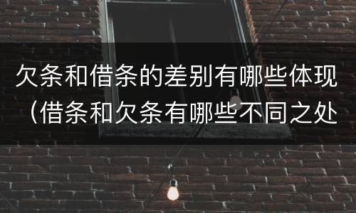 欠条和借条的差别有哪些体现（借条和欠条有哪些不同之处）