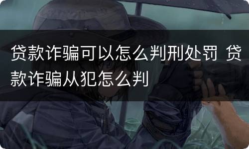 贷款诈骗可以怎么判刑处罚 贷款诈骗从犯怎么判