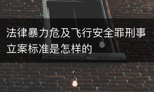 法律暴力危及飞行安全罪刑事立案标准是怎样的