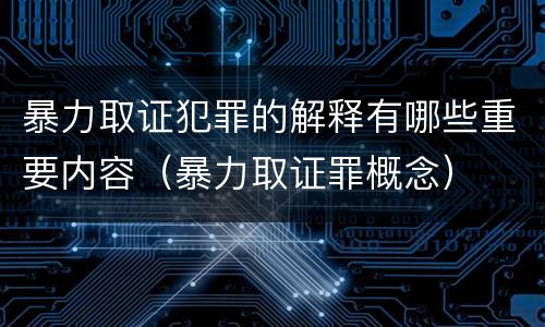 暴力取证犯罪的解释有哪些重要内容（暴力取证罪概念）