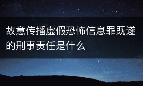 故意传播虚假恐怖信息罪既遂的刑事责任是什么