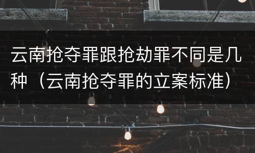 云南抢夺罪跟抢劫罪不同是几种（云南抢夺罪的立案标准）