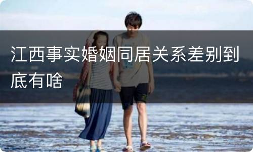 江西事实婚姻同居关系差别到底有啥