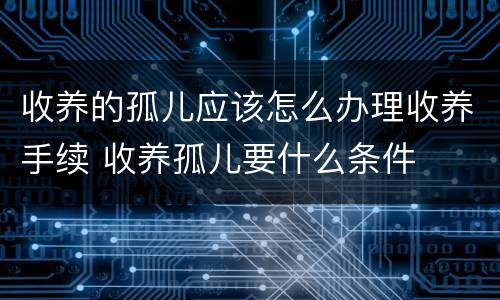 收养的孤儿应该怎么办理收养手续 收养孤儿要什么条件