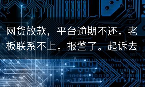 网贷放款，平台逾期不还。老板联系不上。报警了。起诉去凭电子协议法院采信吗